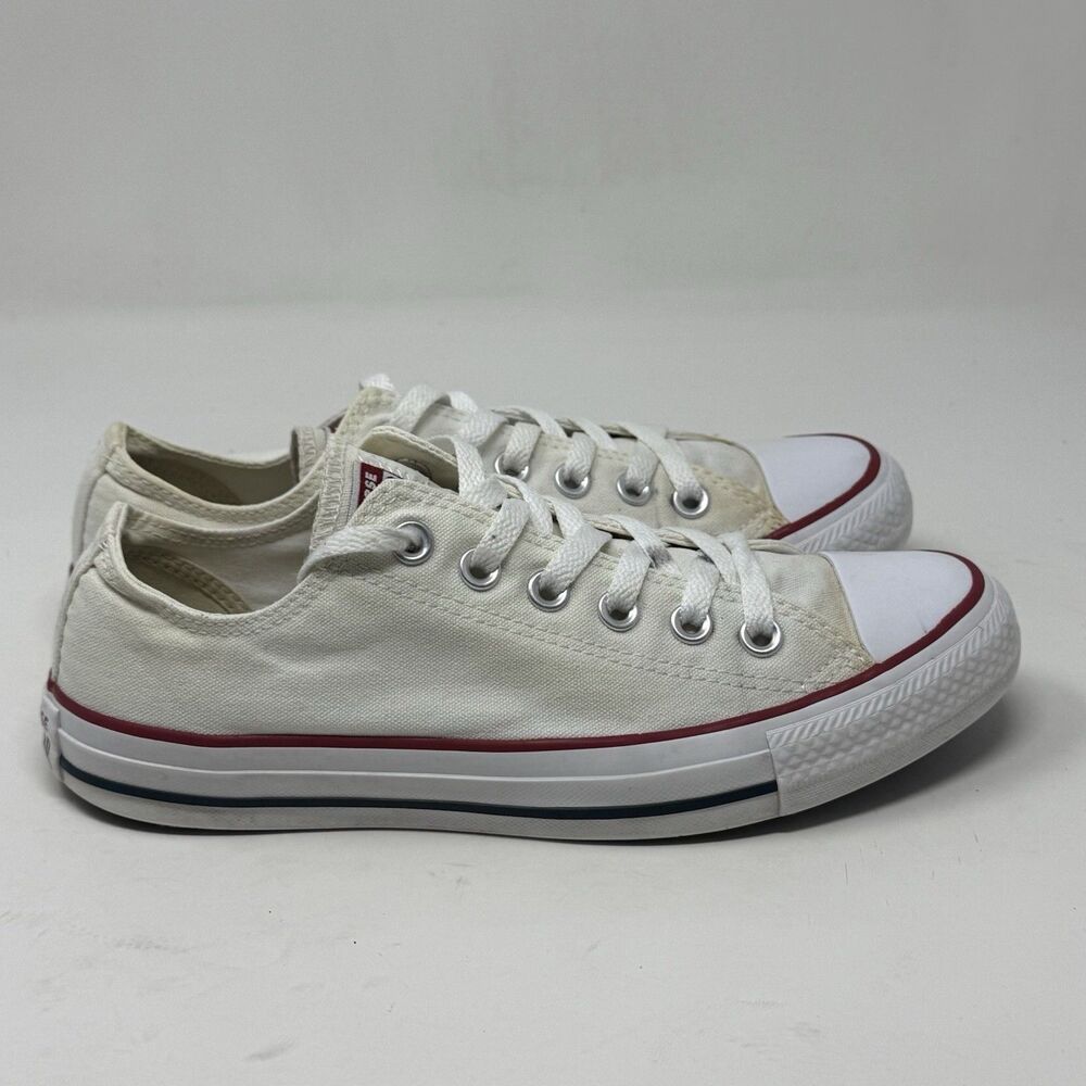 Converse All Star Chuck Taylor Low Shoes Womens 8 White Canvas Sneakers Chucks